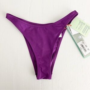 Off White Swim Brief Bikini Bottom Size 0 NWT Solid Purple